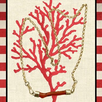 Coral bar jasseron necklace 14 crt Coral bar jasseron necklace 14 crt