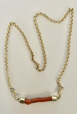 Coral bar jasseron necklace 14 crt