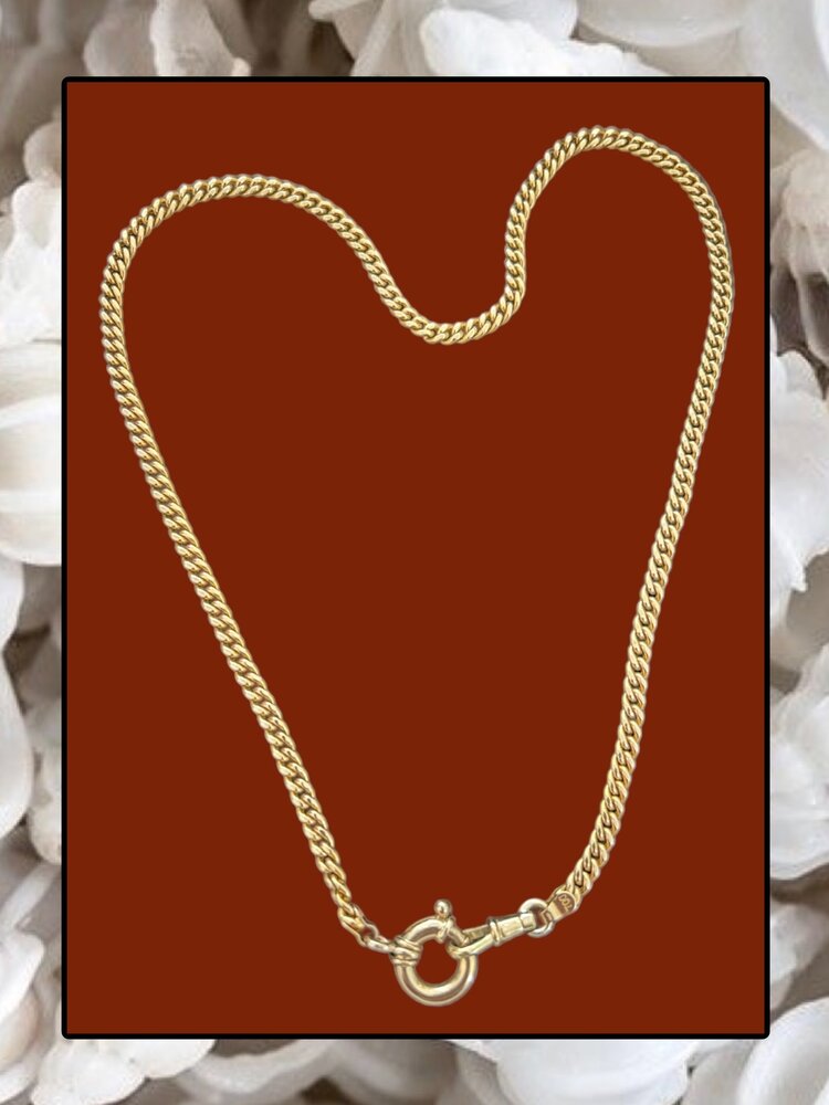 Classic gourmet necklace with a chunky lock and musqueton