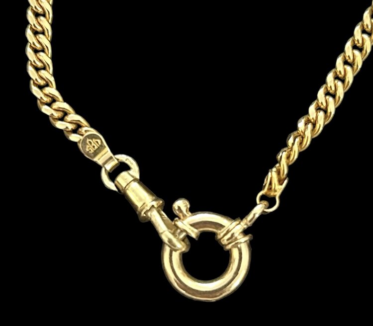 Classic gourmet necklace with a chunky lock and musqueton