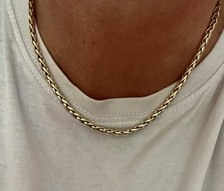 Classic chunky foxtail chain massive 14 crt gold