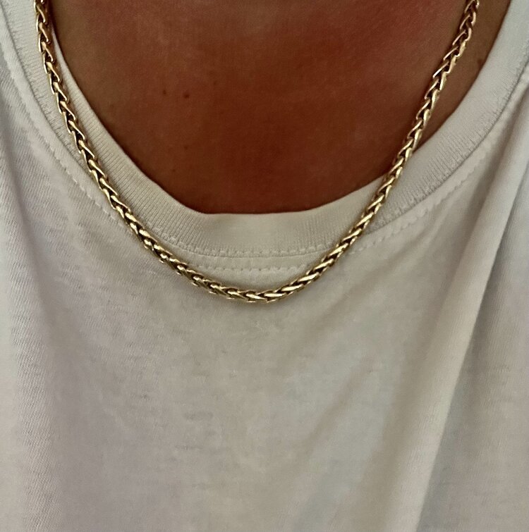 Classic chunky foxtail chain massive 14 crt gold