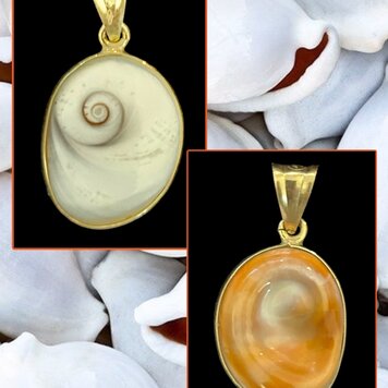 Shiva eye protection charm 14 crt gold setting