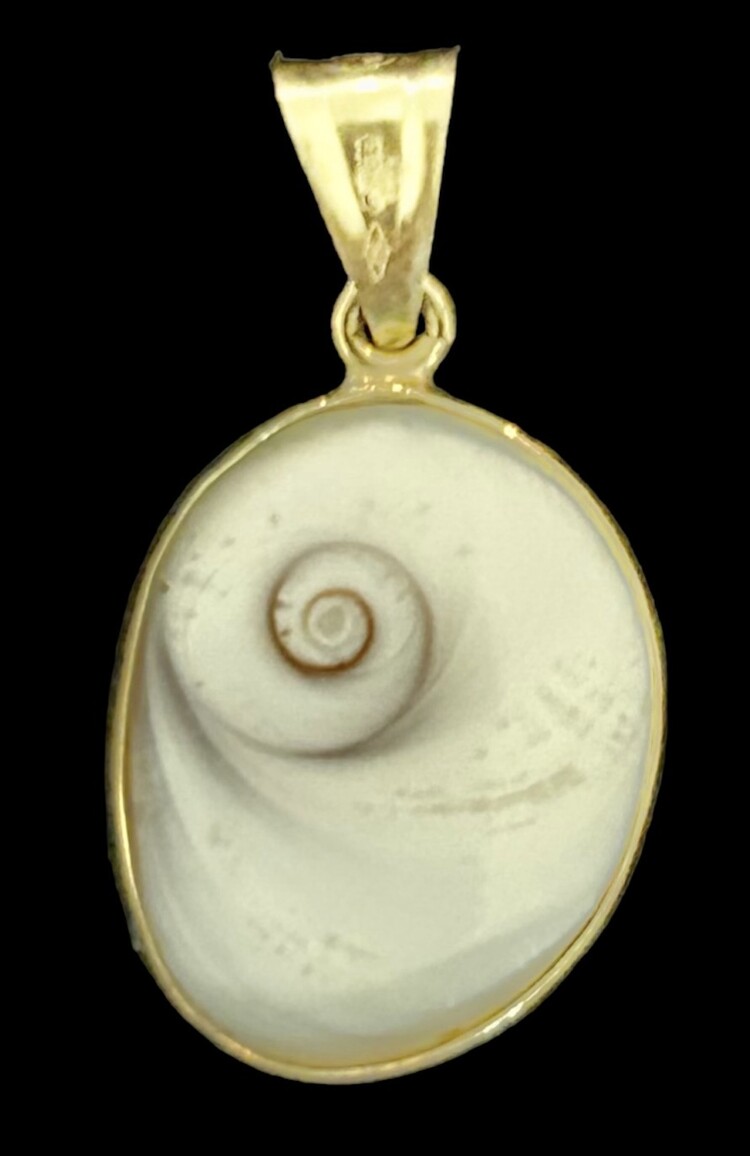 Shiva eye protection charm 14 crt gold setting
