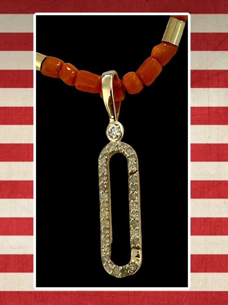 Sparkly diamond charm connector 14 crt gold