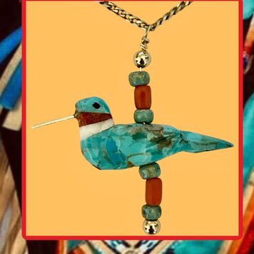 Hummingbird Turquoise 14 crt gold details