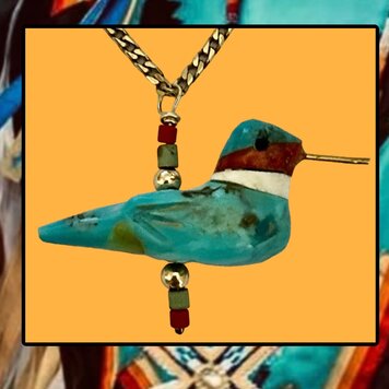 Hummingbird Turquoise 14 crt gold details