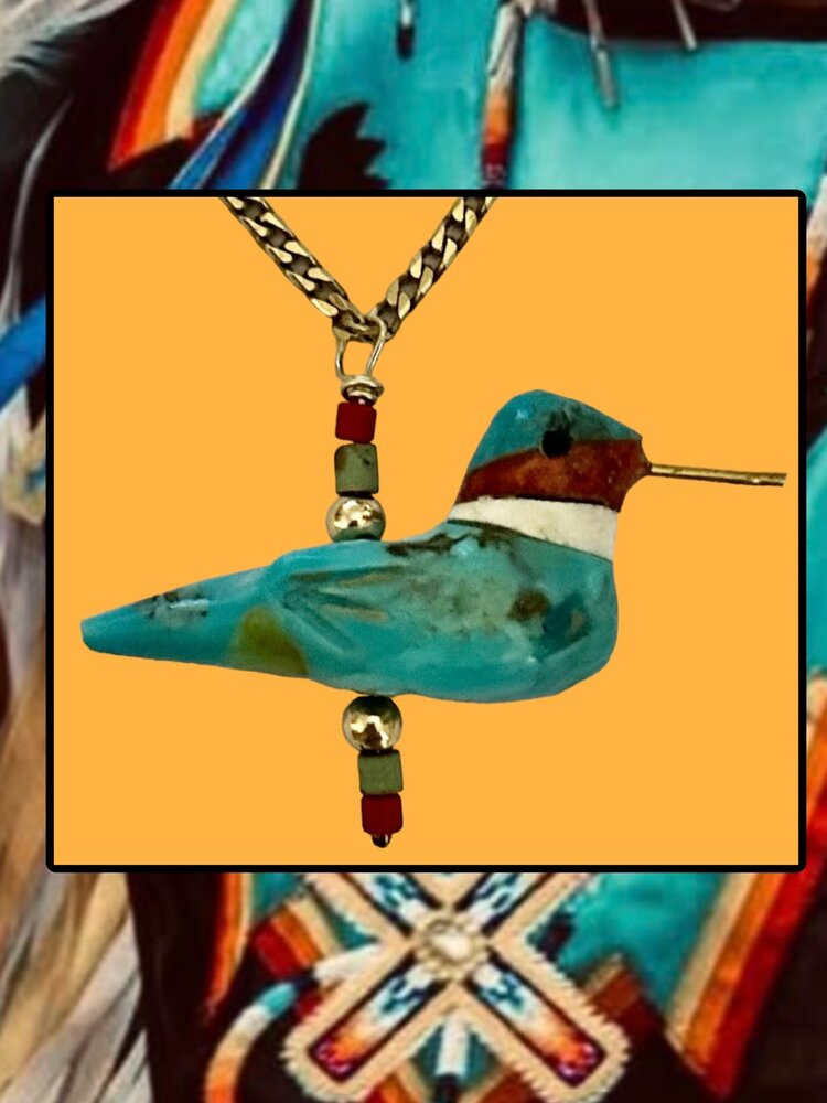 Hummingbird Turquoise 14 crt gold details