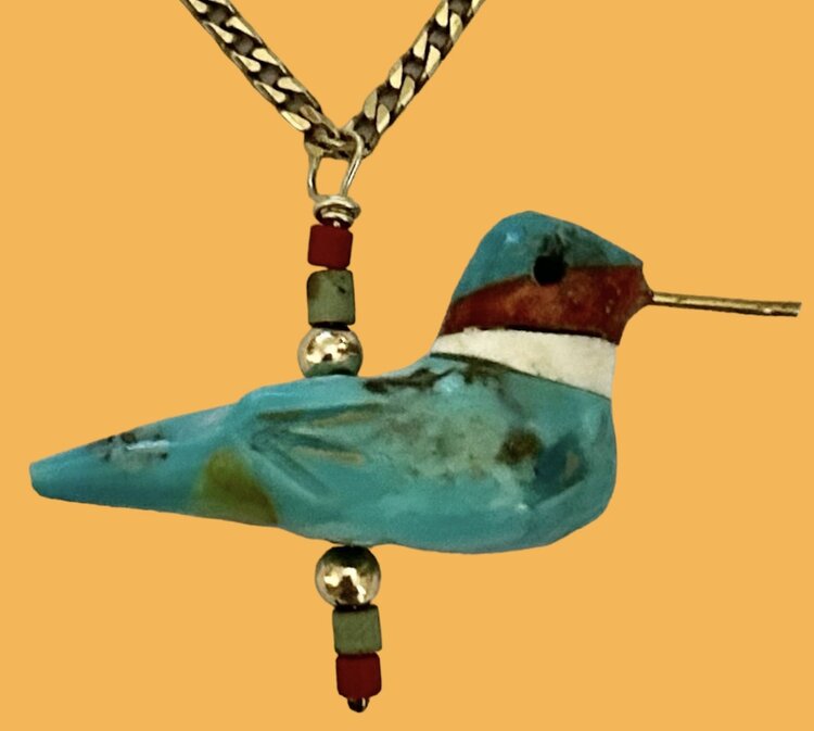 Hummingbird Turquoise 14 crt gold details