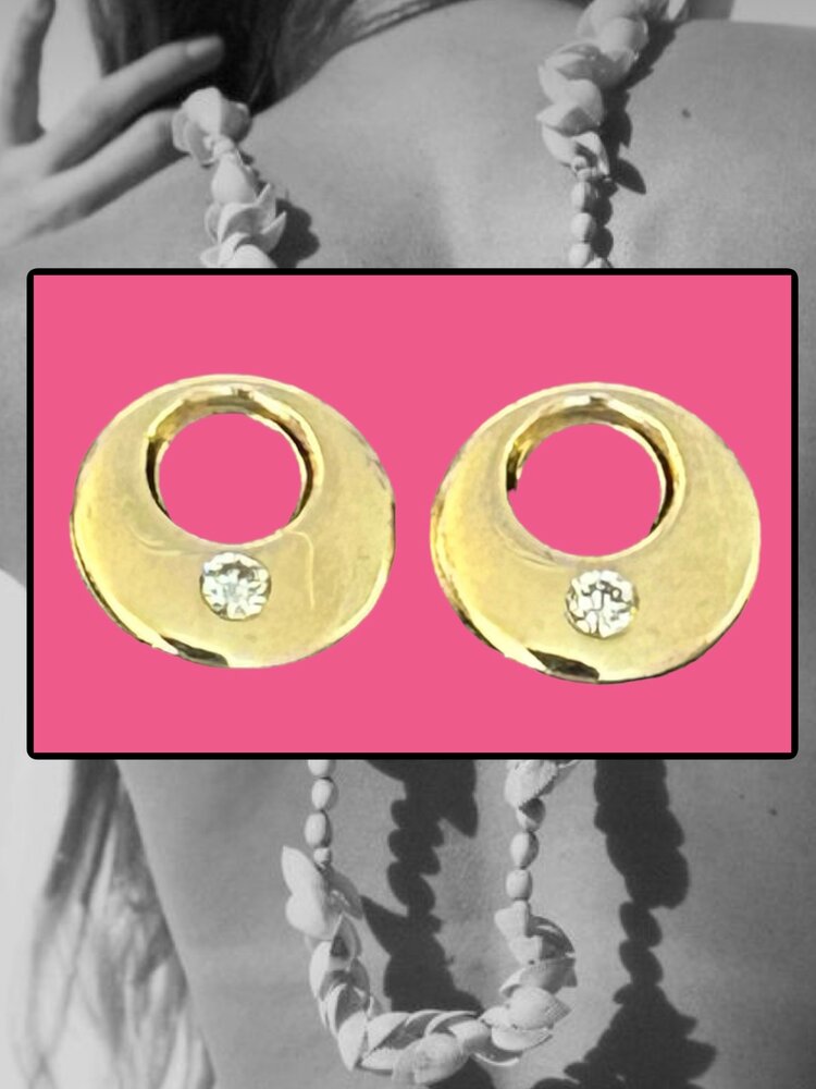 Sparkly disc studs 14 crt