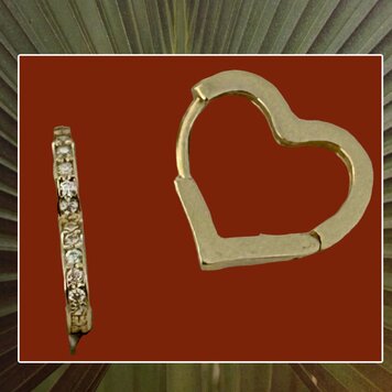 Sparkly heart hoops 14 crt