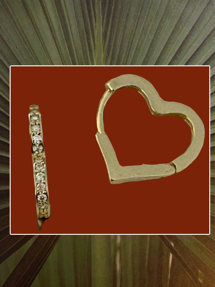 Sparkly heart hoops 14 crt