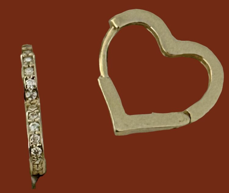 Sparkly heart hoops 14 crt