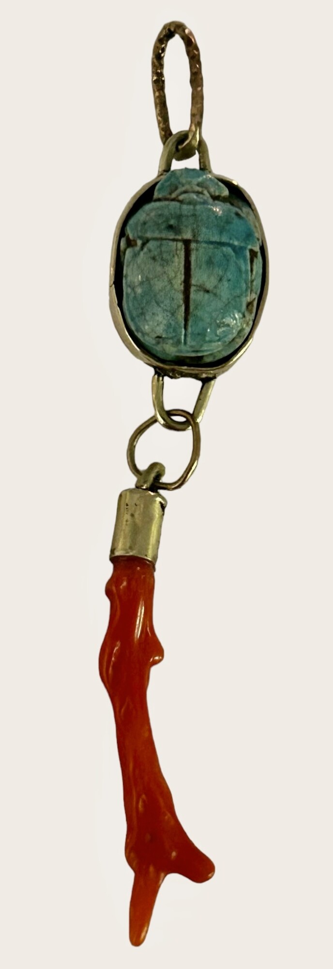 Scarab Coral charm 14 crt