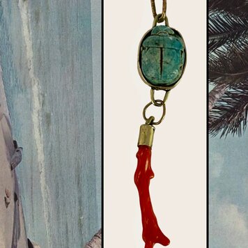 Scarab Coral charm 14 crt