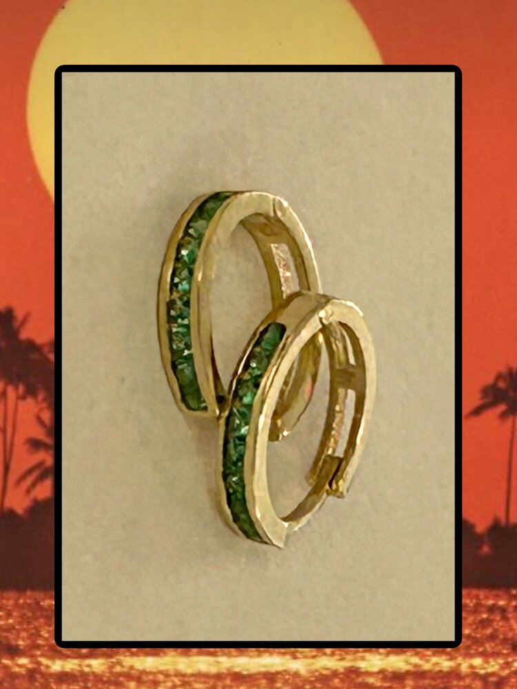 Emerald hoops 14 crt