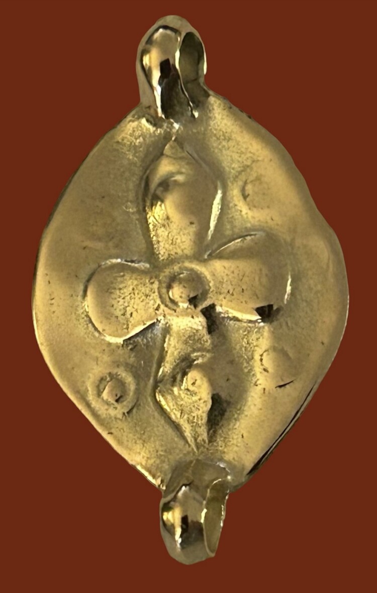 Magical flower connector massive 14 crt gold