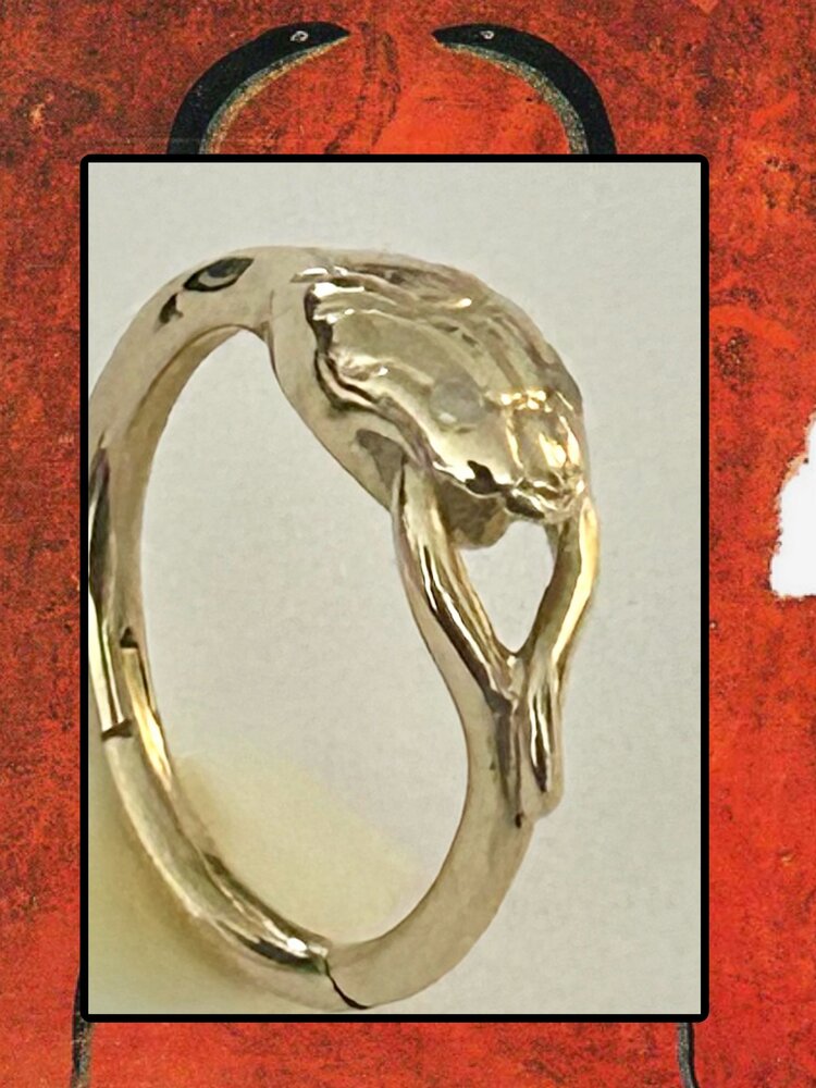 Snake charmholder 14 crt diamond eyes