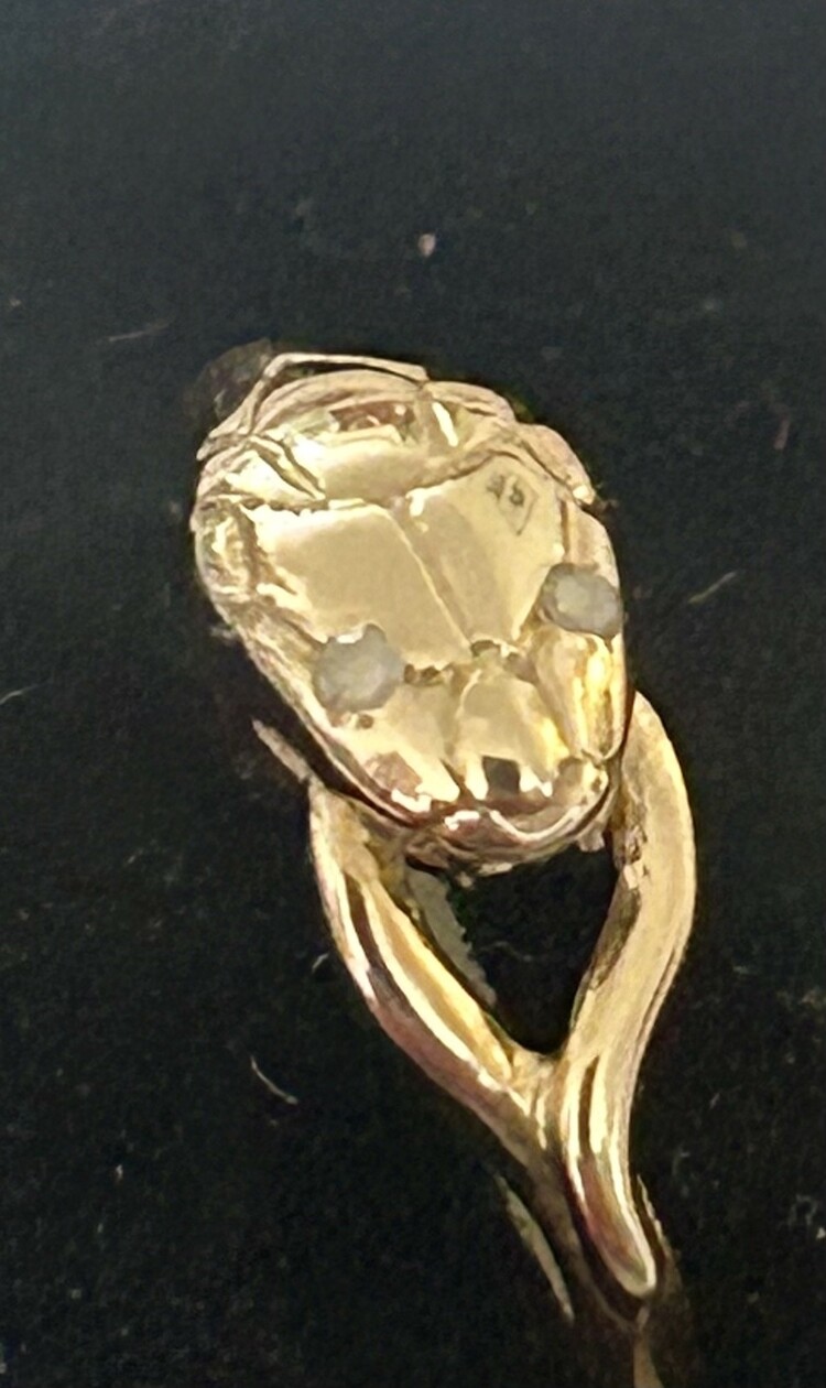 Snake charmholder 14 crt diamond eyes