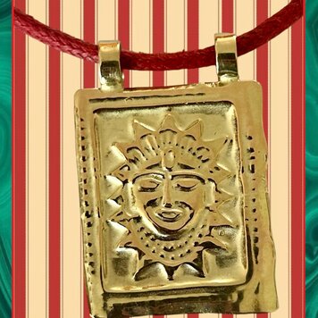 Sungod RAVI plaque massive 14 crt gold