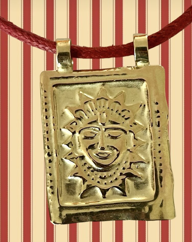 Sungod RAVI plaque massive 14 crt gold