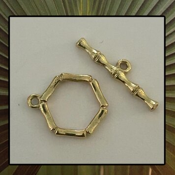 Bamboo kappitel lock massive 14 crt gold