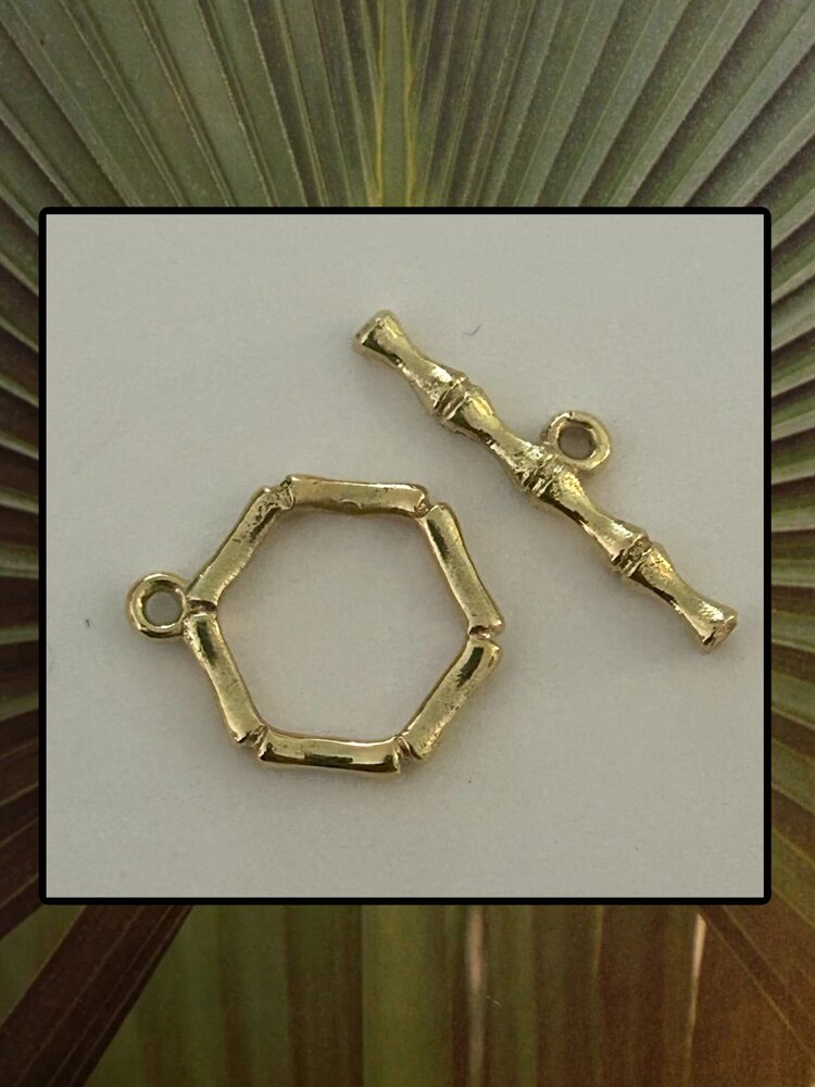 Bamboo kappitel lock massive 14 crt gold