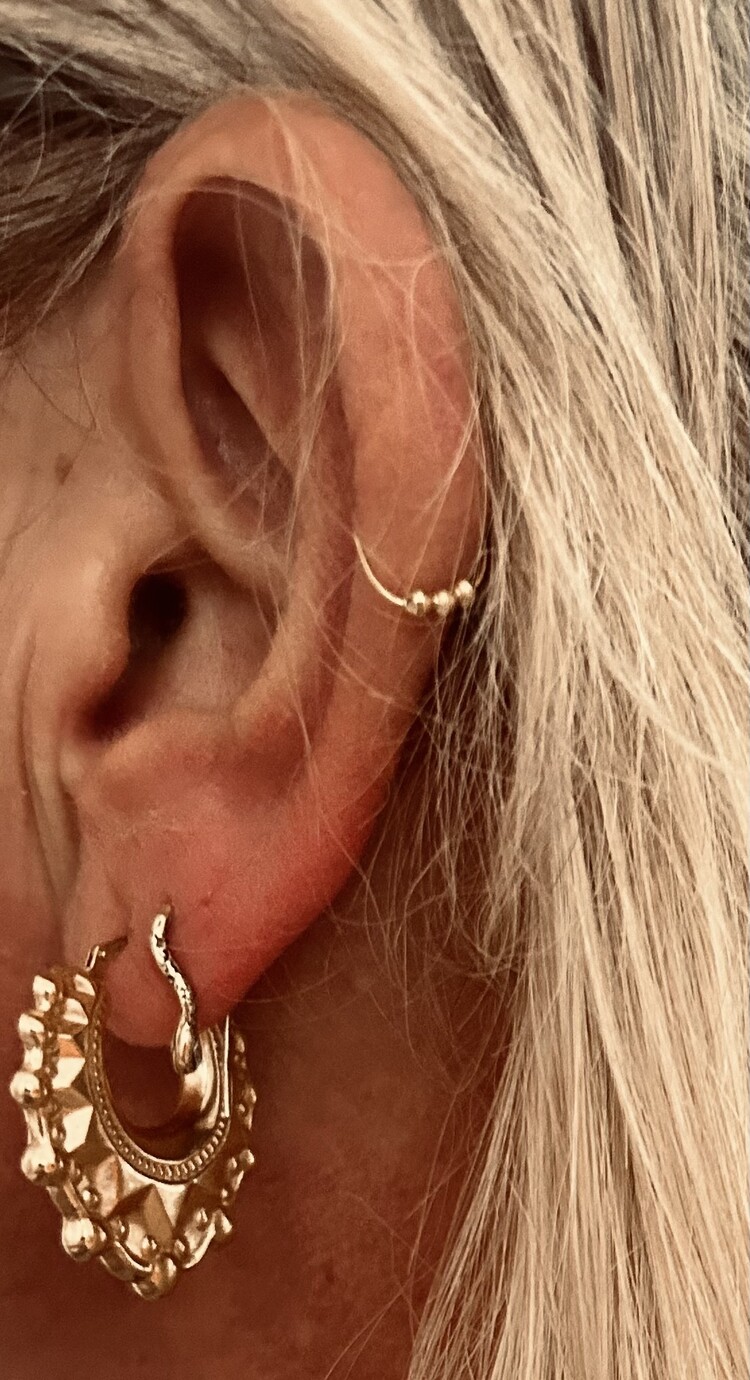 Snake earring massive 14 crt gold