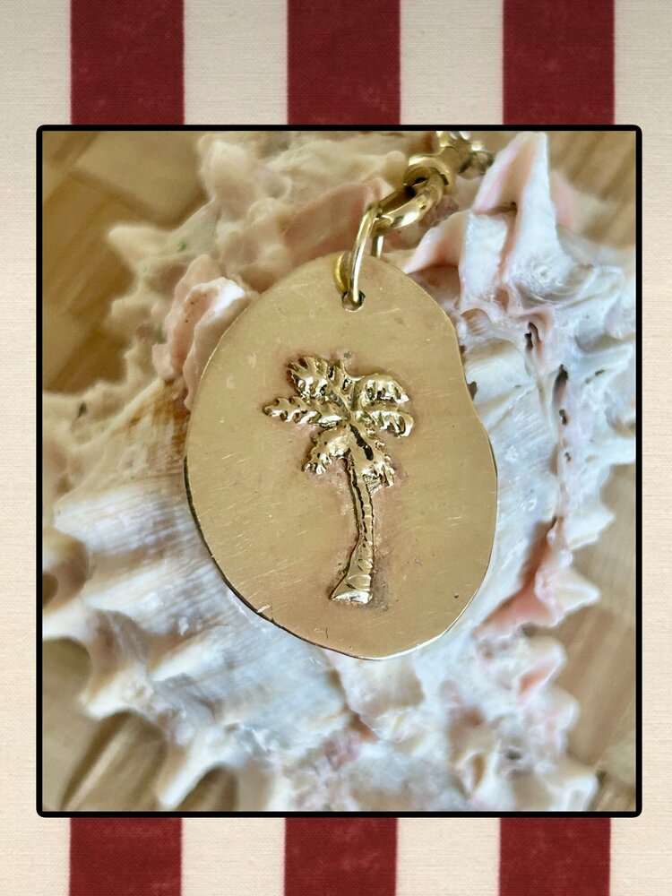Massive 14 crt gold Palm Plaque charm
