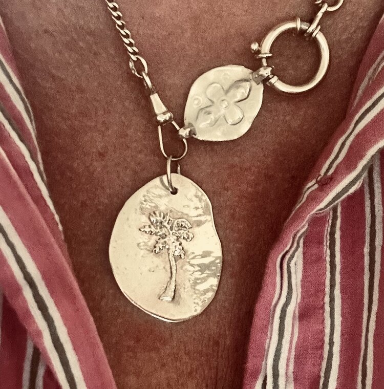 Massive 14 crt gold Palm Plaque charm