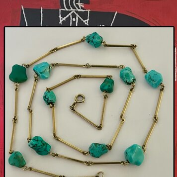 Navajo necklace bars and turquoise nuggets Navajo necklace bars and turquoise nuggets