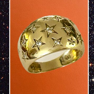 Universe starburst cocktail ring 14 crt