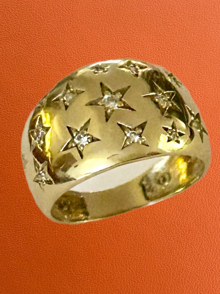 Universe starburst cocktail ring 14 crt