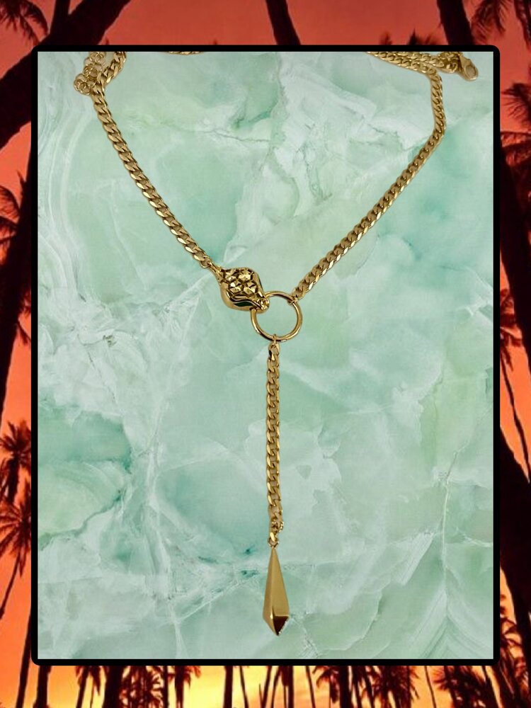 Gourmet snake Emerald necklace 18 crt