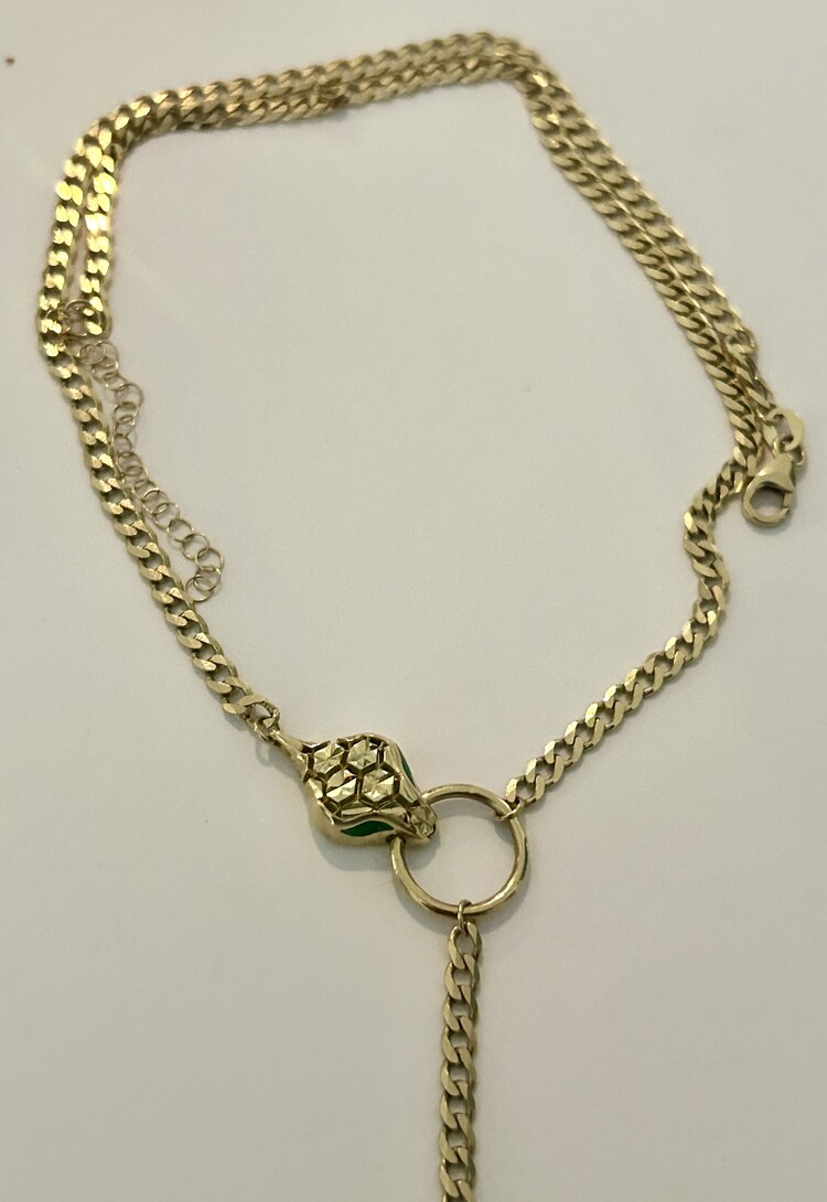 Gourmet snake Emerald necklace 18 crt