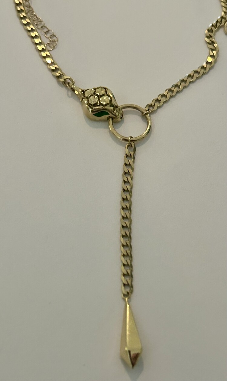 Gourmet snake Emerald necklace 18 crt