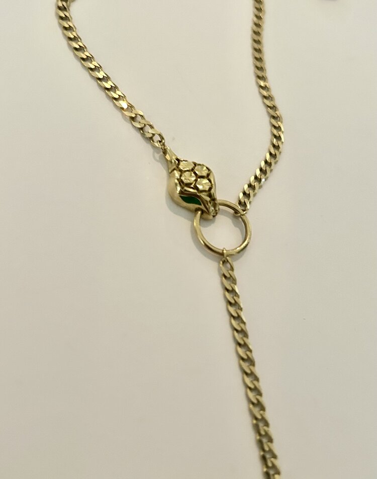 Gourmet snake Emerald necklace 18 crt