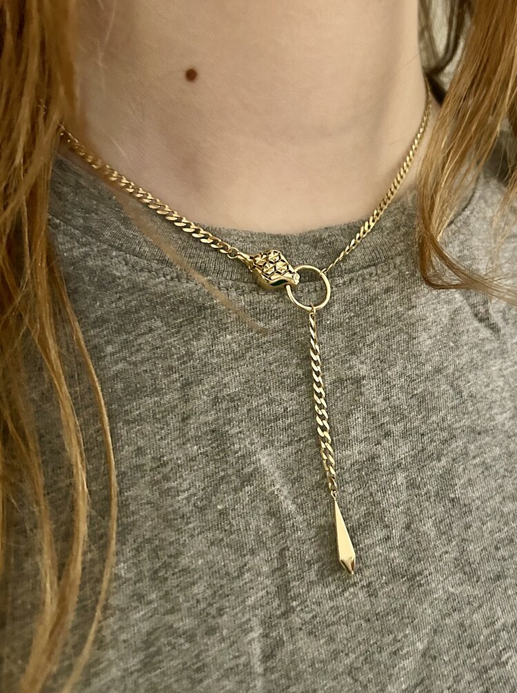 Gourmet snake Emerald necklace 18 crt