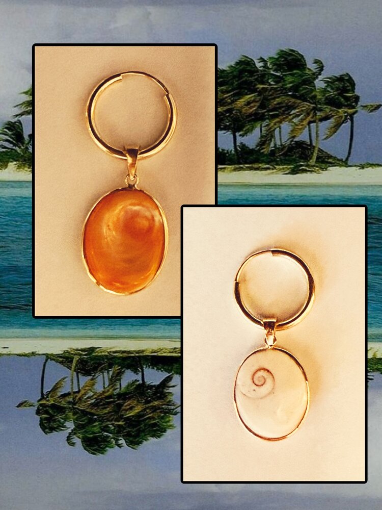 Eye of Shiva shell charm 14 crt