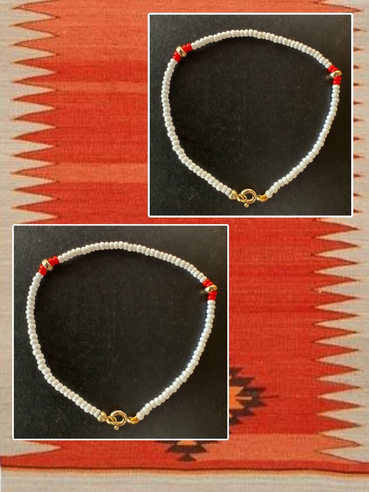 Masaai bracelet 14crt gold lock and beads