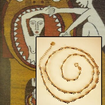 Bamboo necklace 18 crt gold