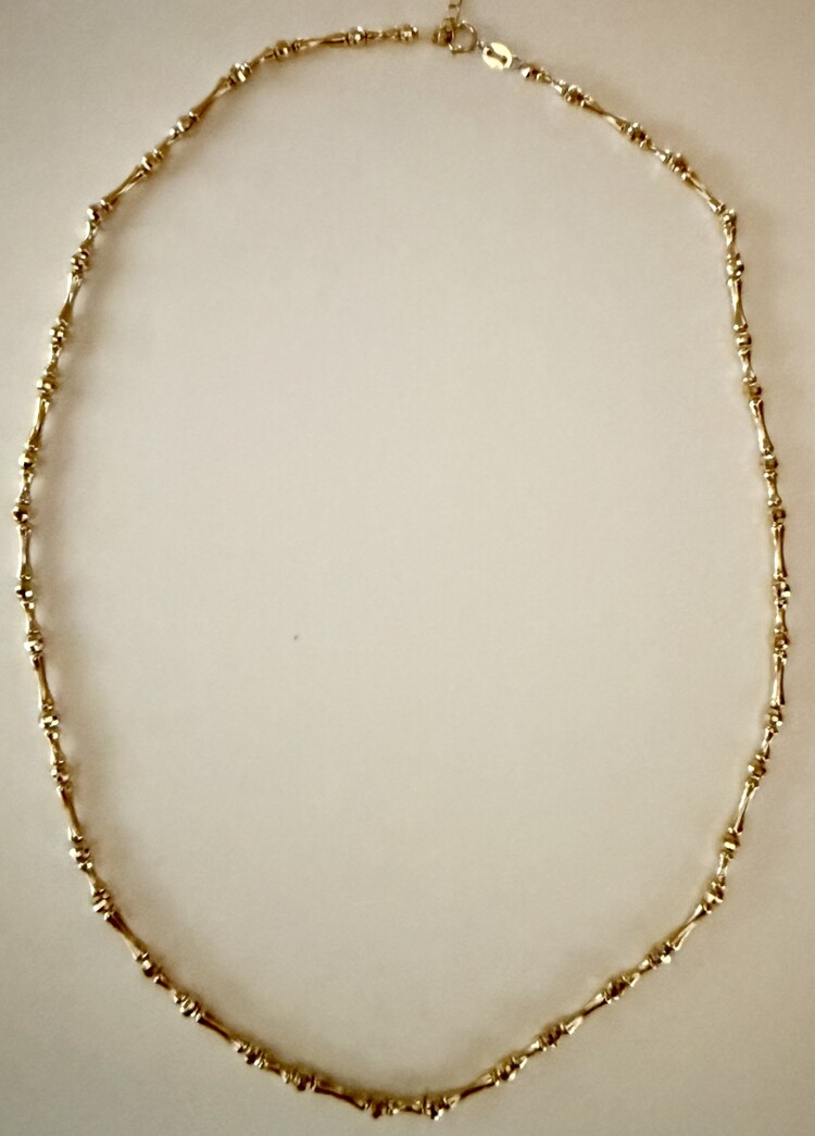 Bamboo necklace 18 crt gold