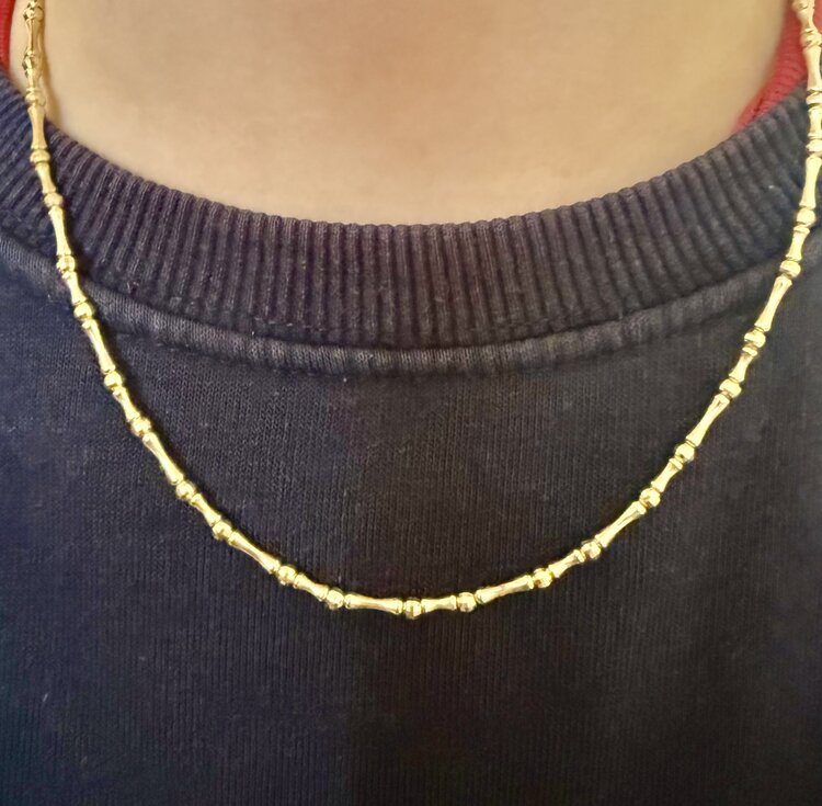 Bamboo necklace 18 crt gold