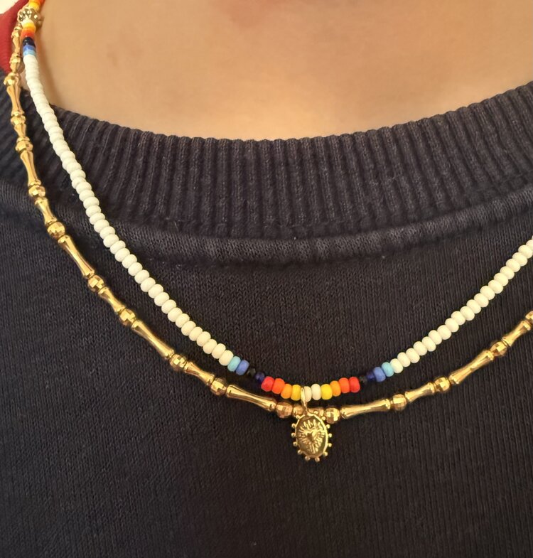 Bamboo necklace 18 crt gold