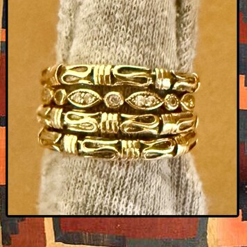 Bali old school snake ring 14 crt