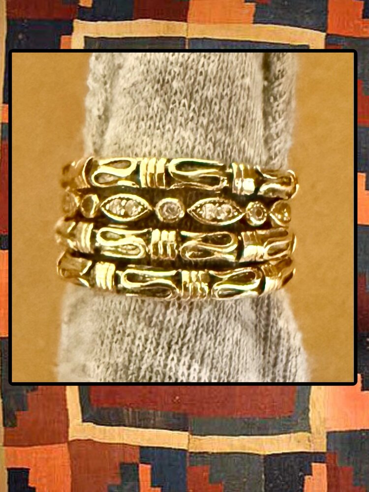 Bali old school snake ring 14 crt