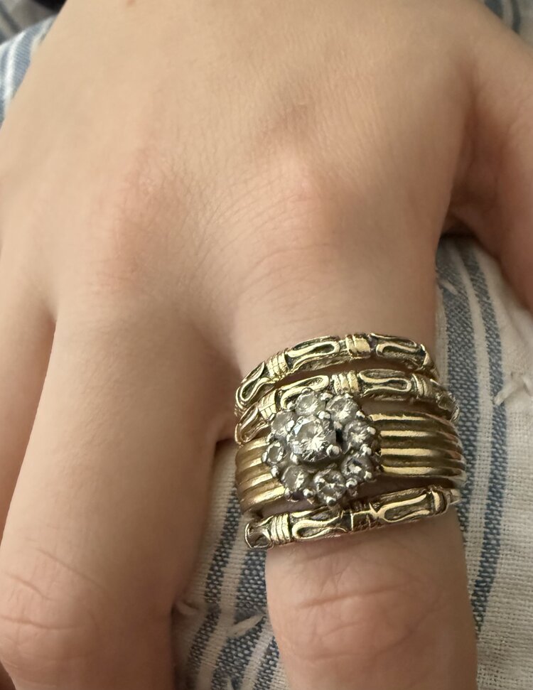 Bali old school snake ring 14 crt