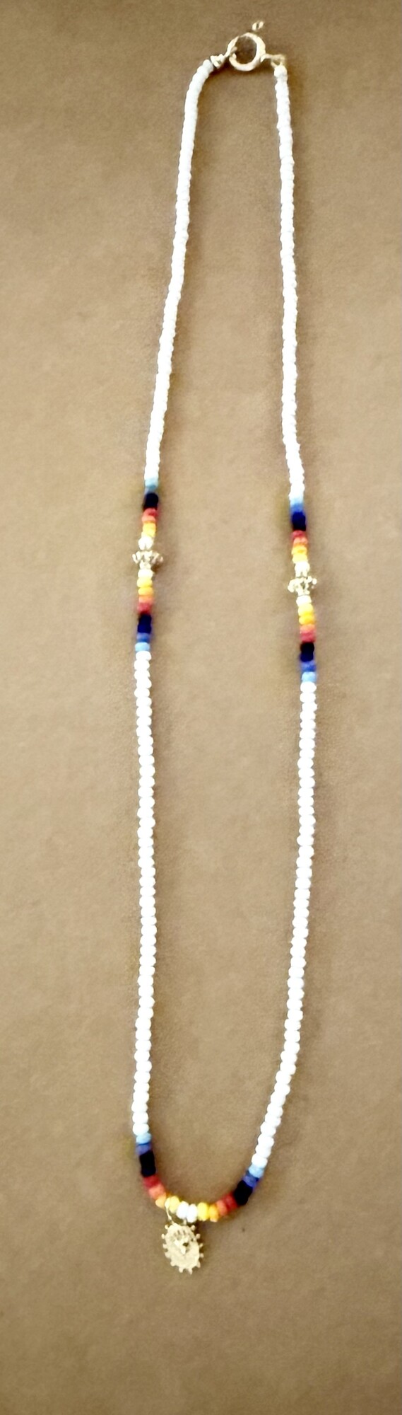Masai beaded necklace 14 crt gold lock and beads