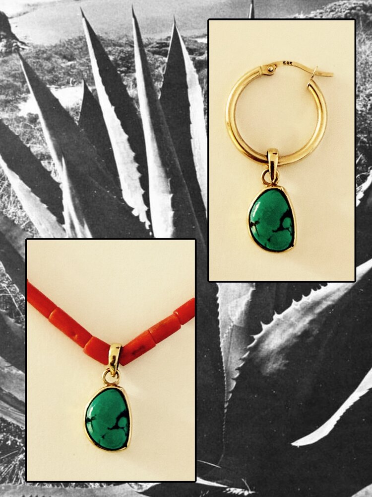 Turquoise charm 14 crt