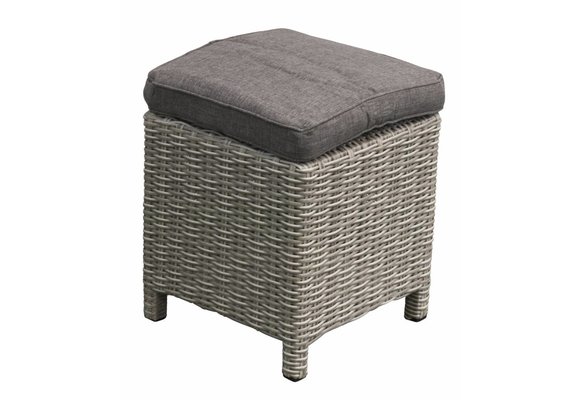 Hocker Dublin 40 x 40 cm | Mystic Grau | Rattan